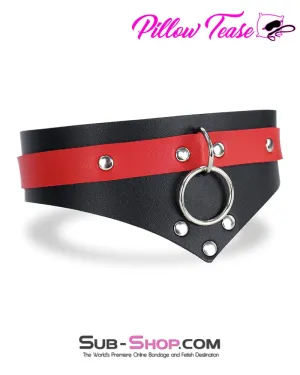 0775DL      Black and Red Chevron Bondage Collar