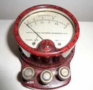 1920s Weston Electrical Instruments Red Bakelite Ammeter