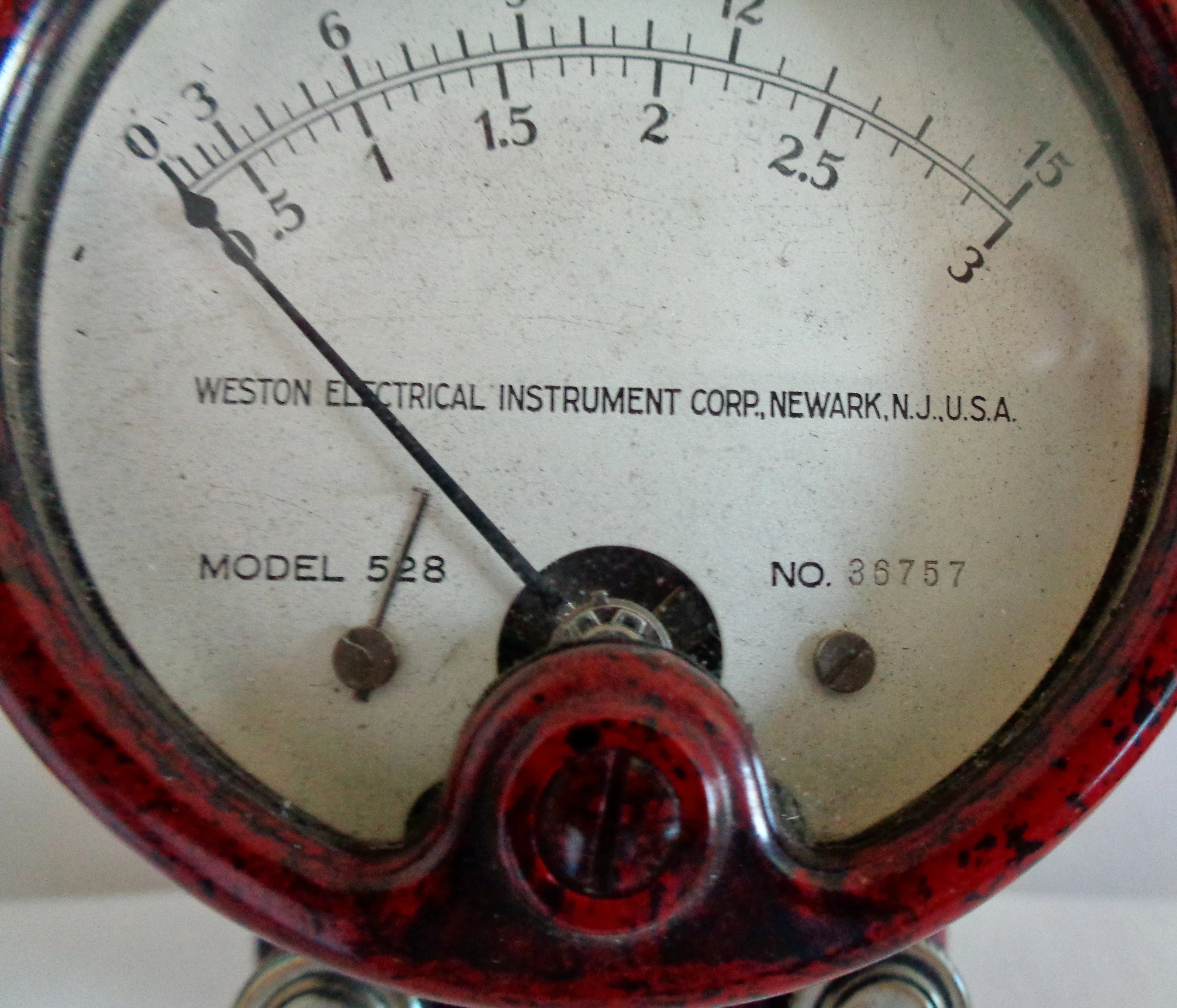 1920s Weston Electrical Instruments Red Bakelite Ammeter