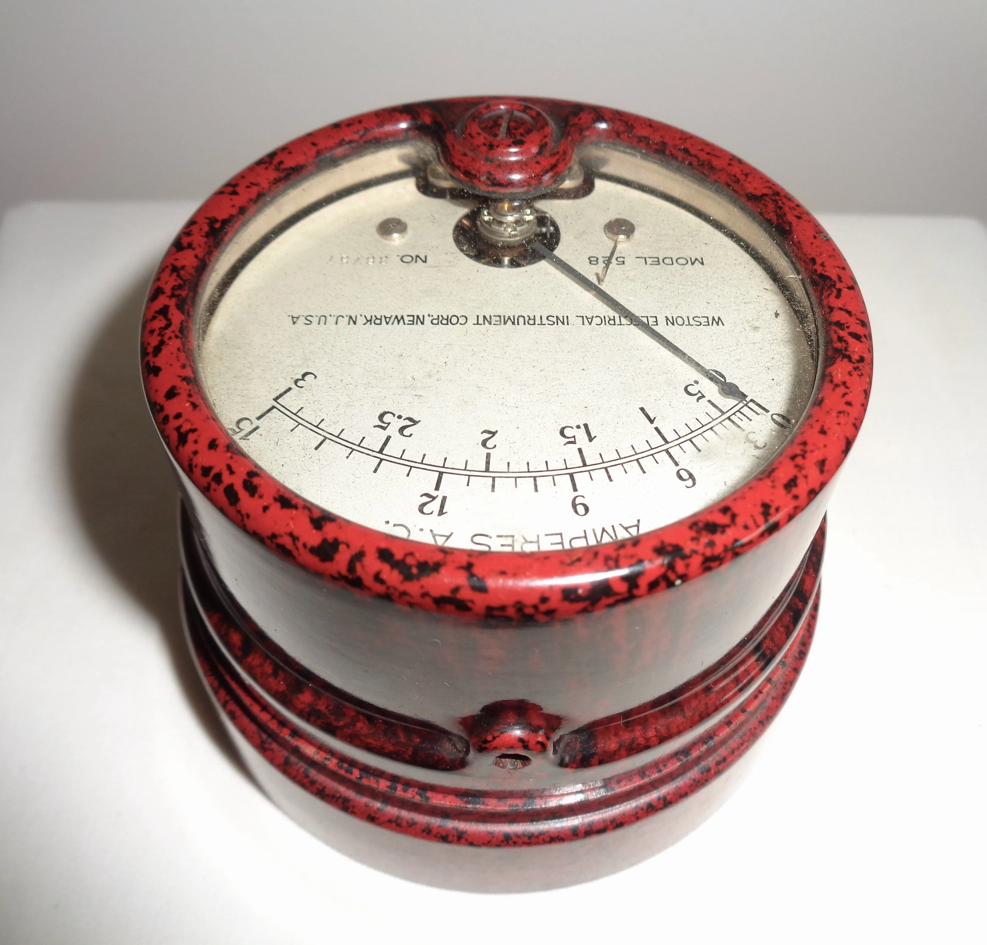 1920s Weston Electrical Instruments Red Bakelite Ammeter