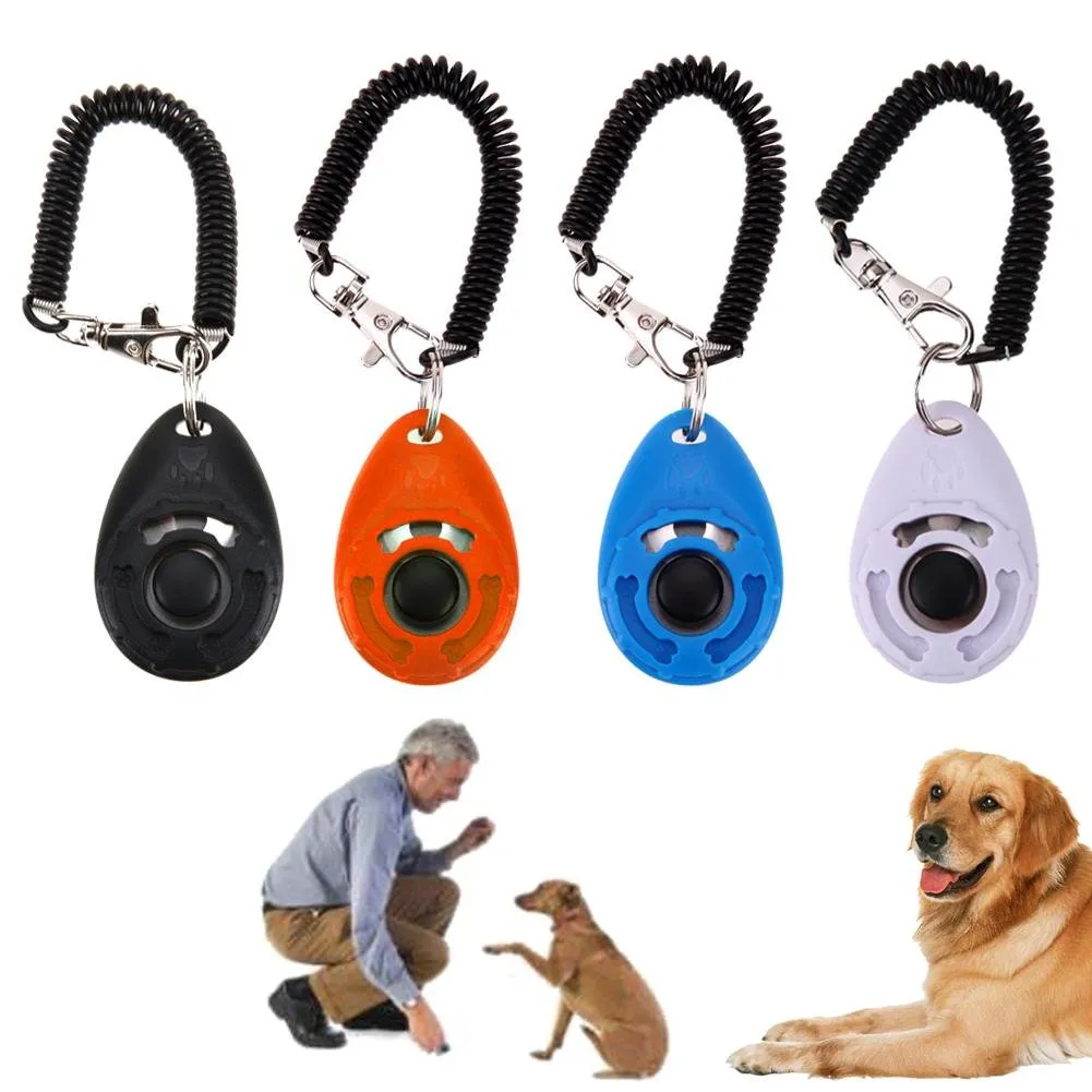 1pc Pet Trainer Pet Dog Training Dog Clicker Adjustable Sound Key Chain