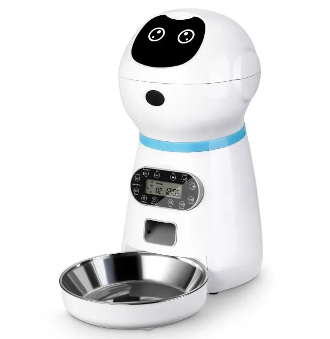 3.5L Automatic Robot Pet Feeder Pet Smart Feeder Stainless Steel Food Tray