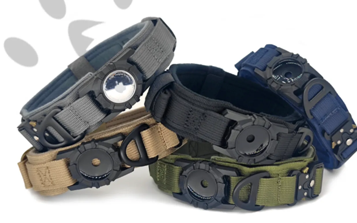 AirTag Dog Collar w/ Tactical Handle