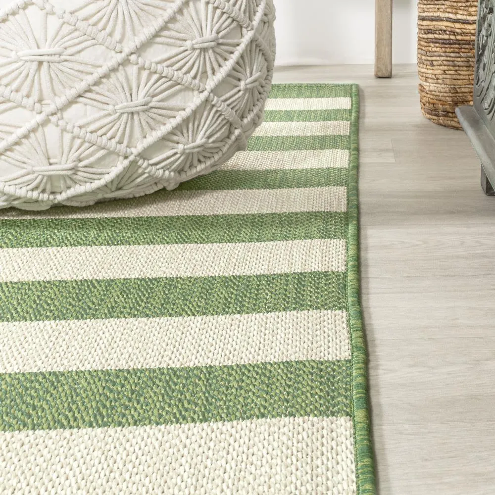 Amos Two-tone Wide Stripe Indoor/outdoor Area Rug