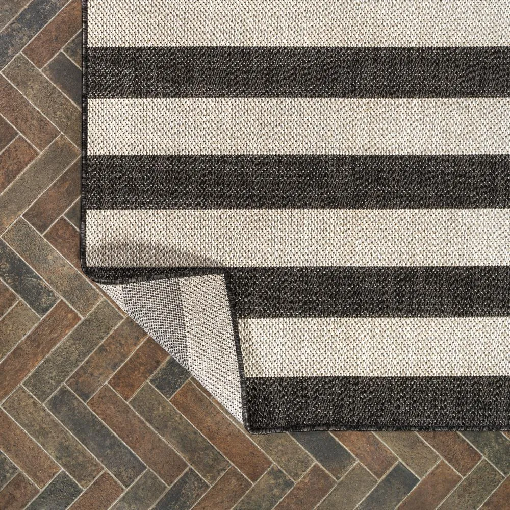 Amos Two-tone Wide Stripe Indoor/outdoor Area Rug