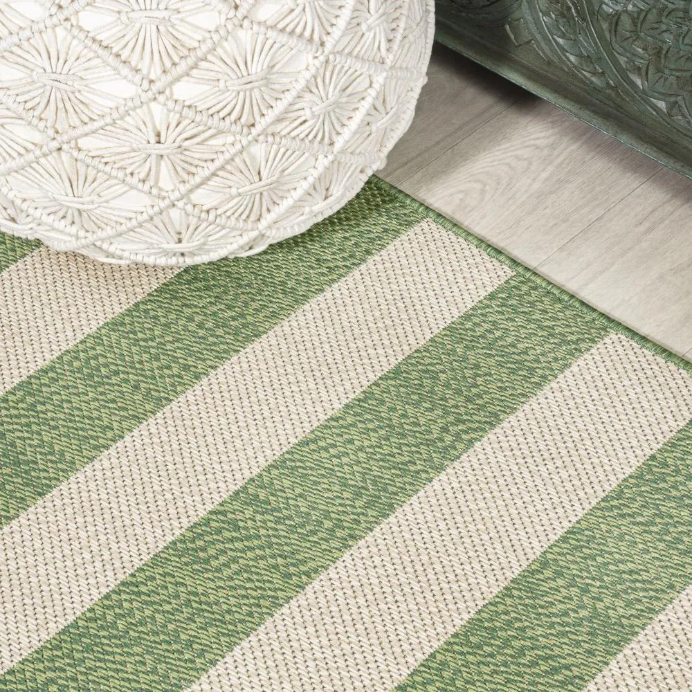 Amos Two-tone Wide Stripe Indoor/outdoor Area Rug