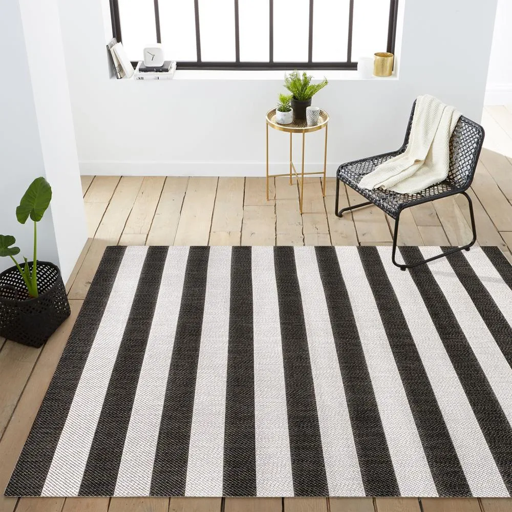 Amos Two-tone Wide Stripe Indoor/outdoor Area Rug