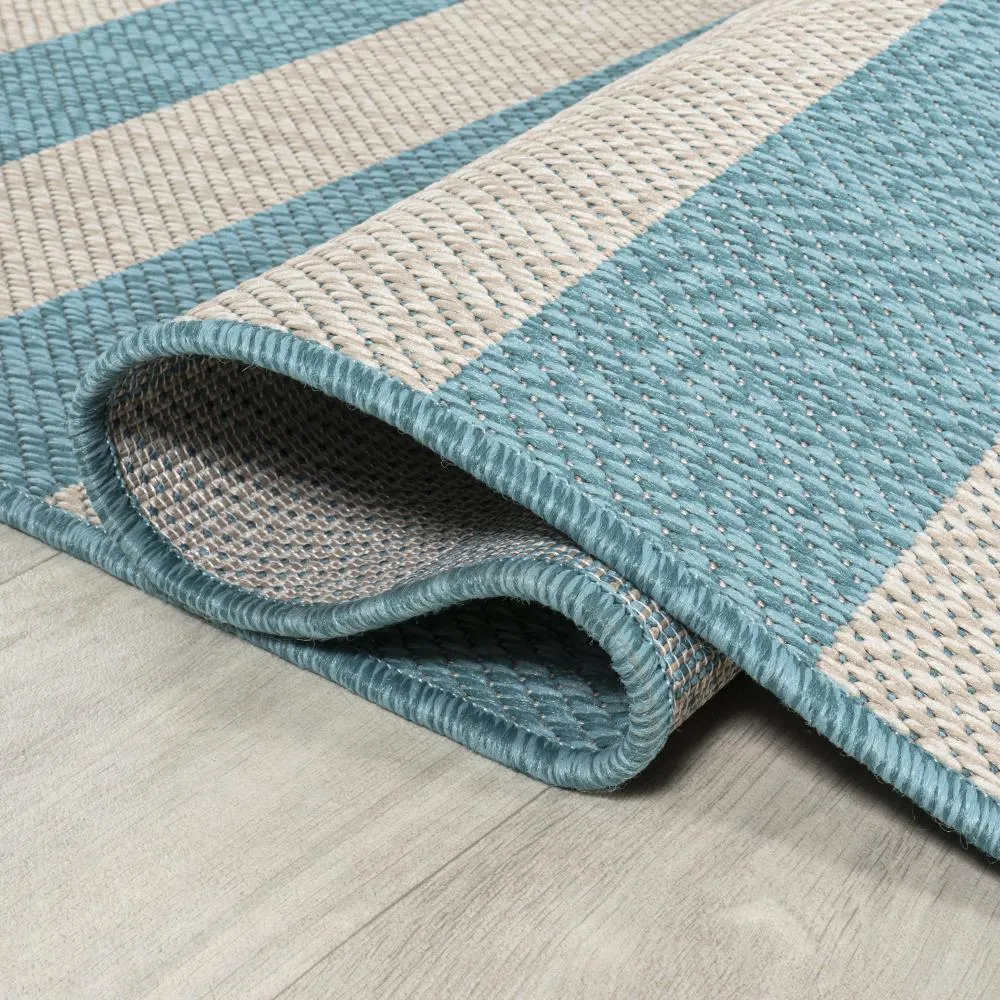 Amos Two-tone Wide Stripe Indoor/outdoor Area Rug