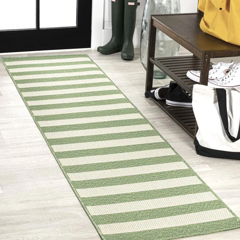 Amos Two-tone Wide Stripe Indoor/outdoor Area Rug