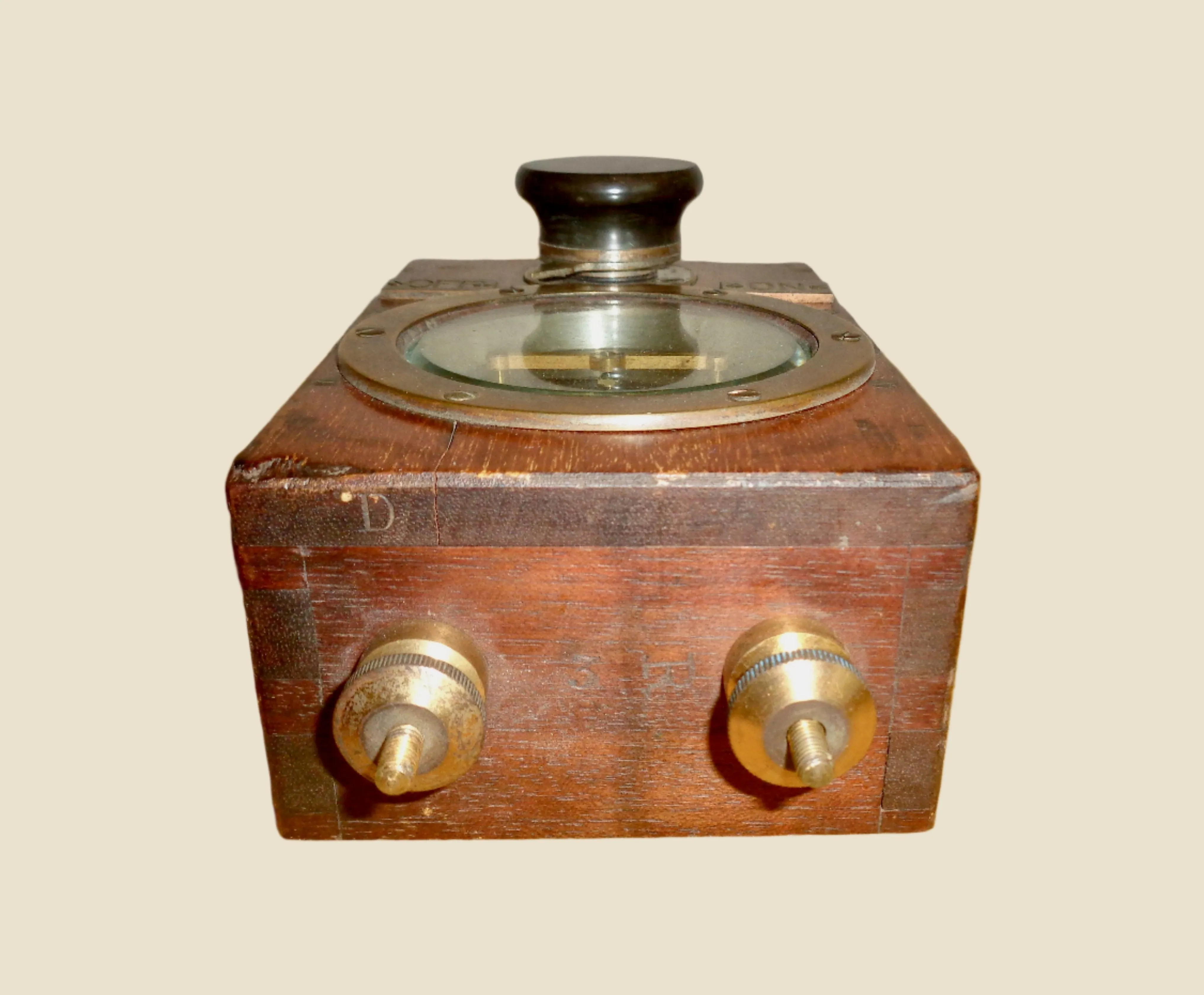 Antique Elliott Brothers Galvanometer Telegraph Lineman's Detector In Wood & Brass