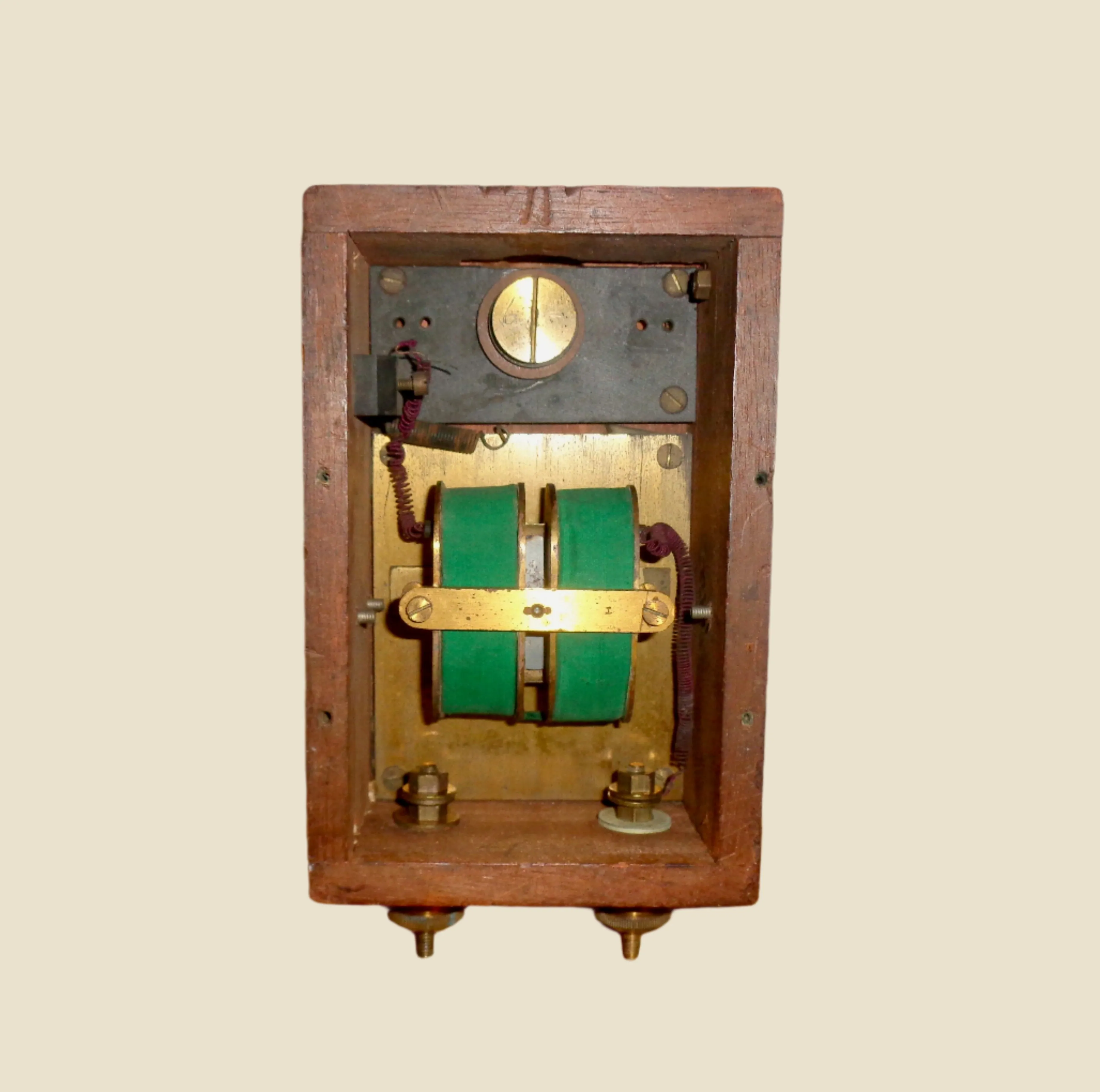 Antique Elliott Brothers Galvanometer Telegraph Lineman's Detector In Wood & Brass