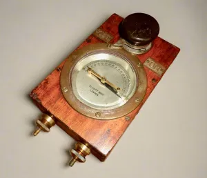 Antique Elliott Brothers Galvanometer Telegraph Lineman's Detector In Wood & Brass