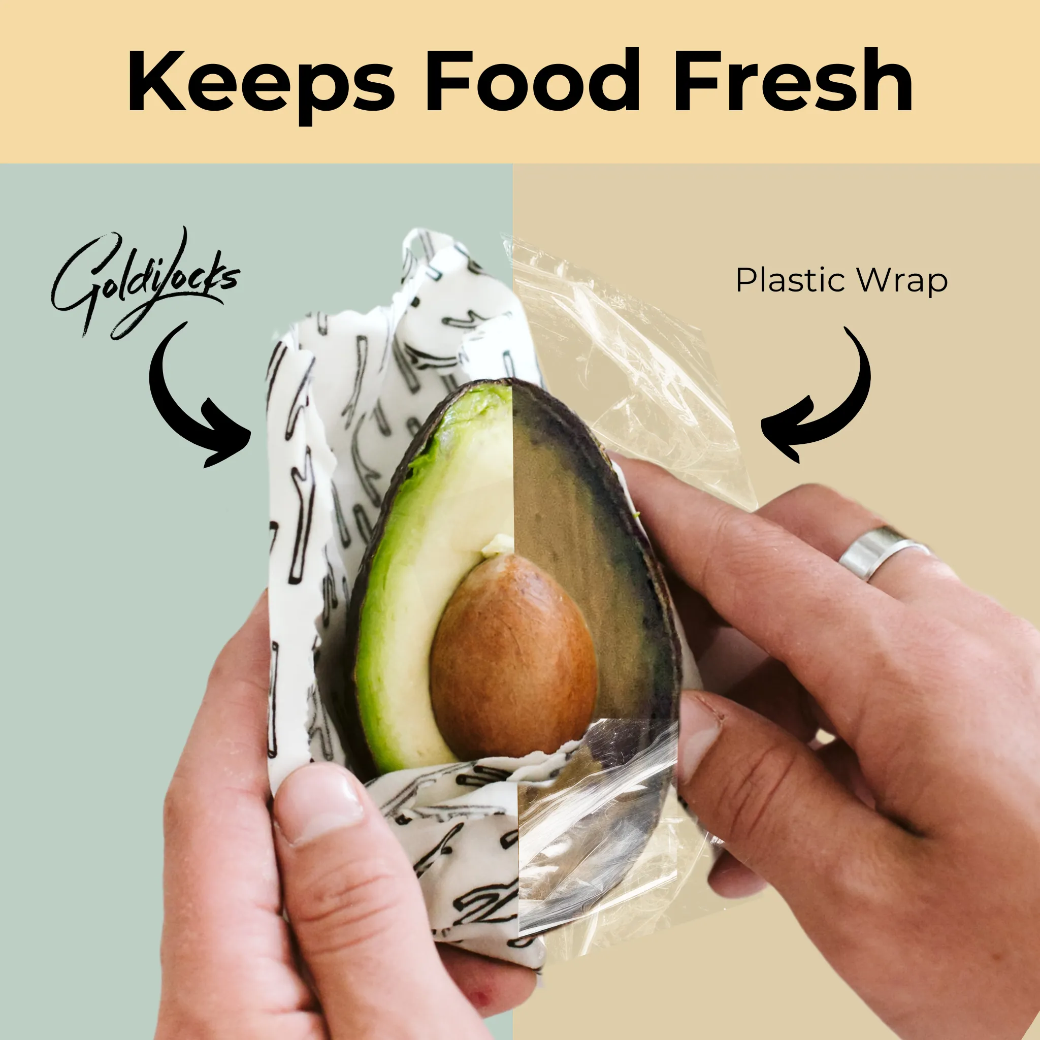 Beeswax Food Wraps: Avocado, Cheese & Onion Set of 3