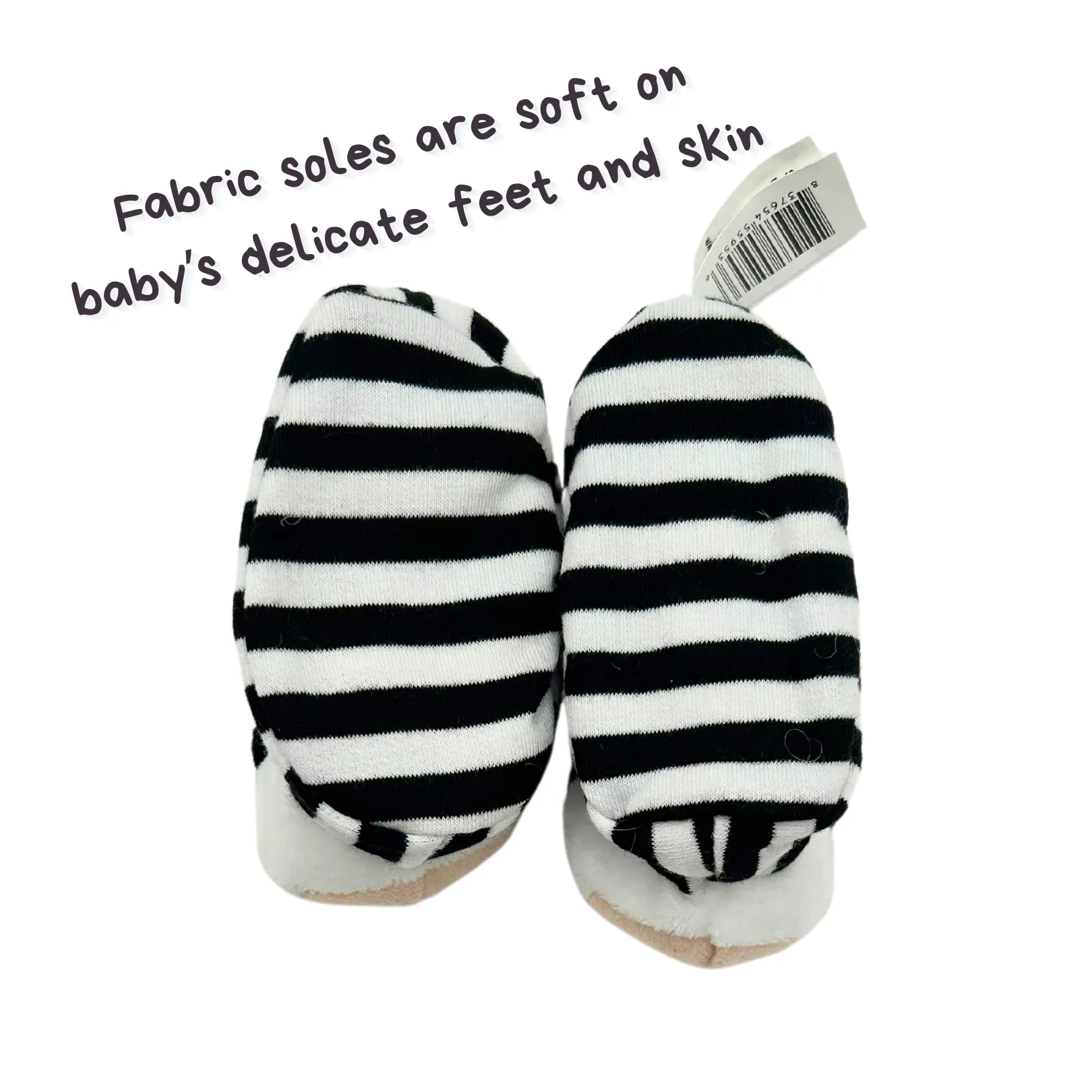 Black & White Pair of Panda Baby Booties with Rattle