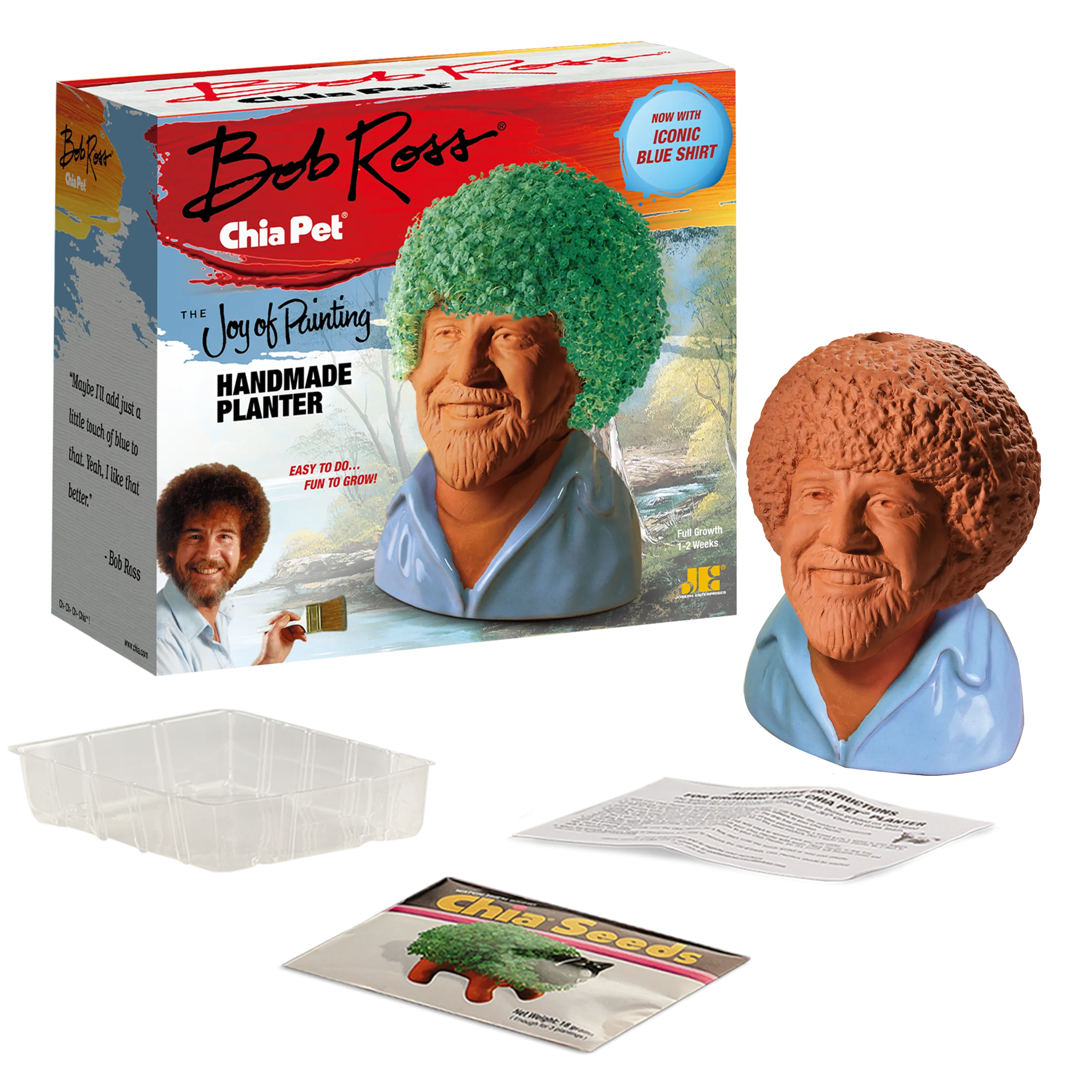 BOB ROSS CHIA PET (BLUE SHIRT)