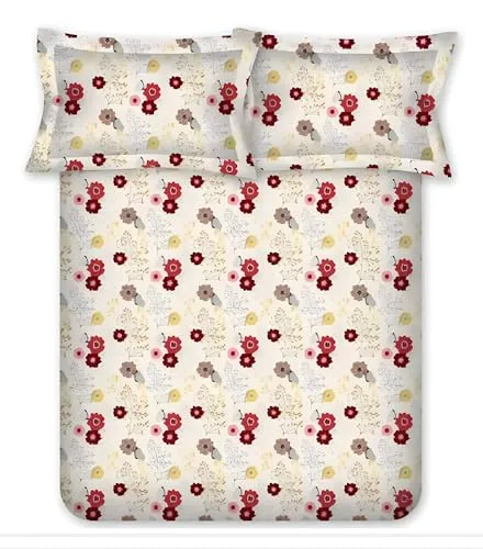 Bombay Dyeing Epigram 144TC 100% Cotton One Single Size 150x224Cm / 60x88 inches Bedsheet with 1 Pillow Covers Size 46x69 Cm (7565 MRN, Single BEDSHEET Set)