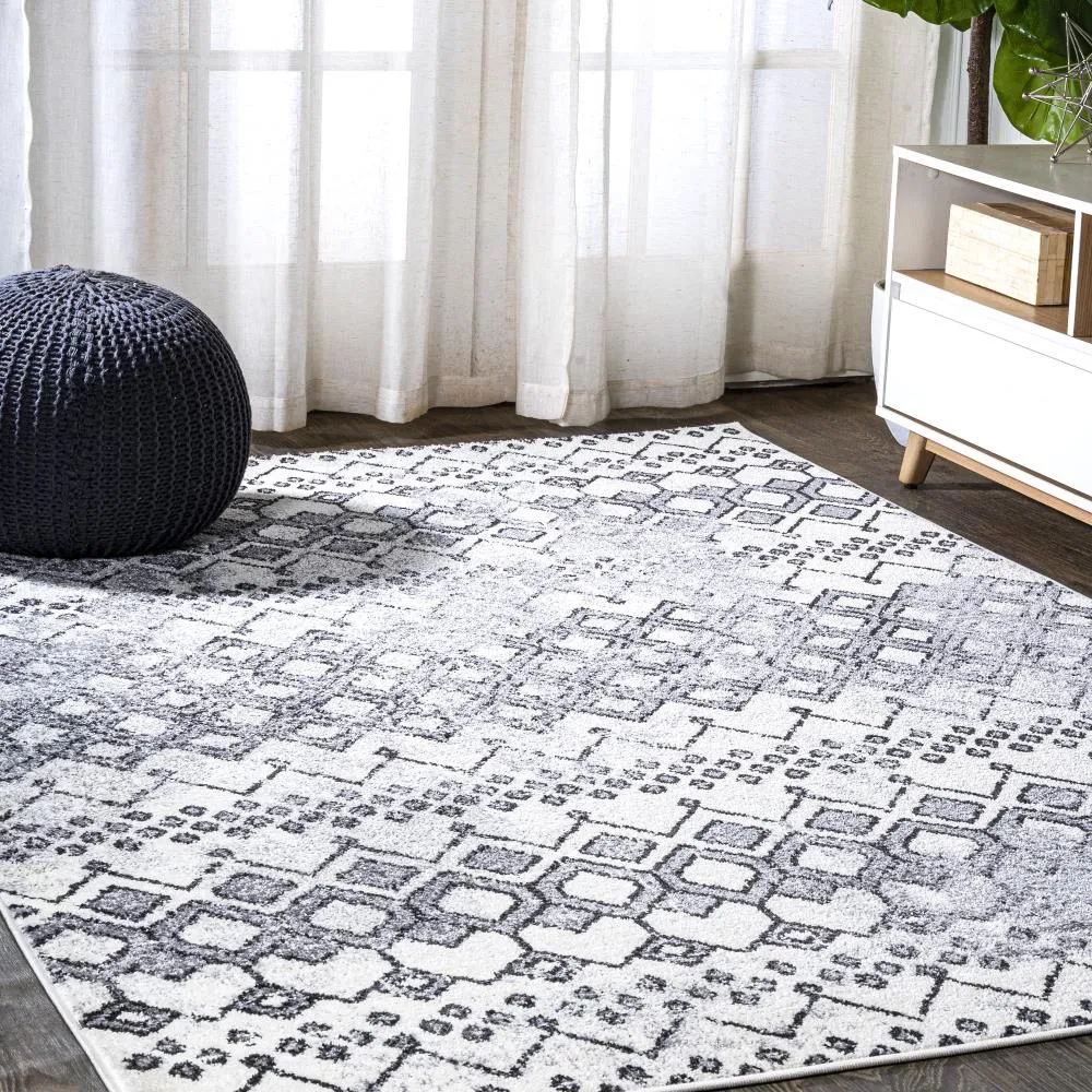 Bourke Azmar Moroccan Geometric Distressed Area Rug