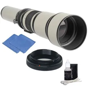 Bower 650-1300MM F8.0 Digital Lens for SLR   T-Mount   Cleaning kit