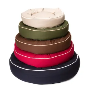 Canine Styles - Cotton Canvas Beds - Solid Colors w/Off White Piping - Dog Beds - 7 Color Options