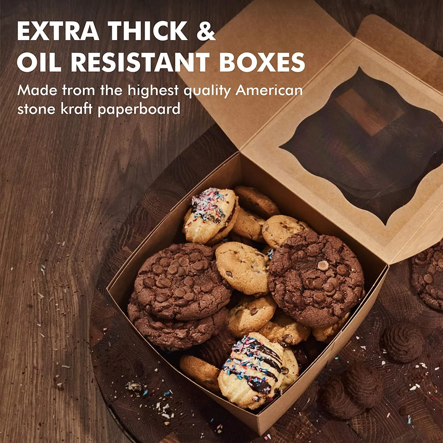 Cookie Boxes With Window, 50 Pack