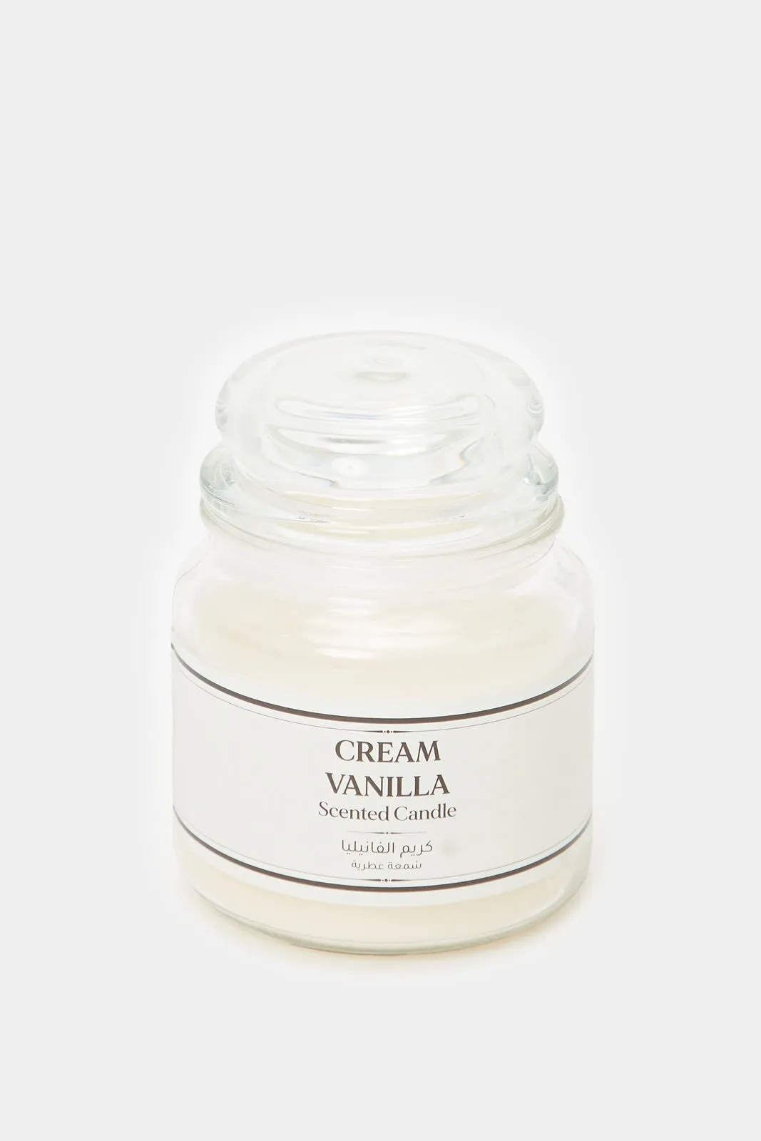 Cream Vanilla Scented Candle Glass Jar With Lid (360G)