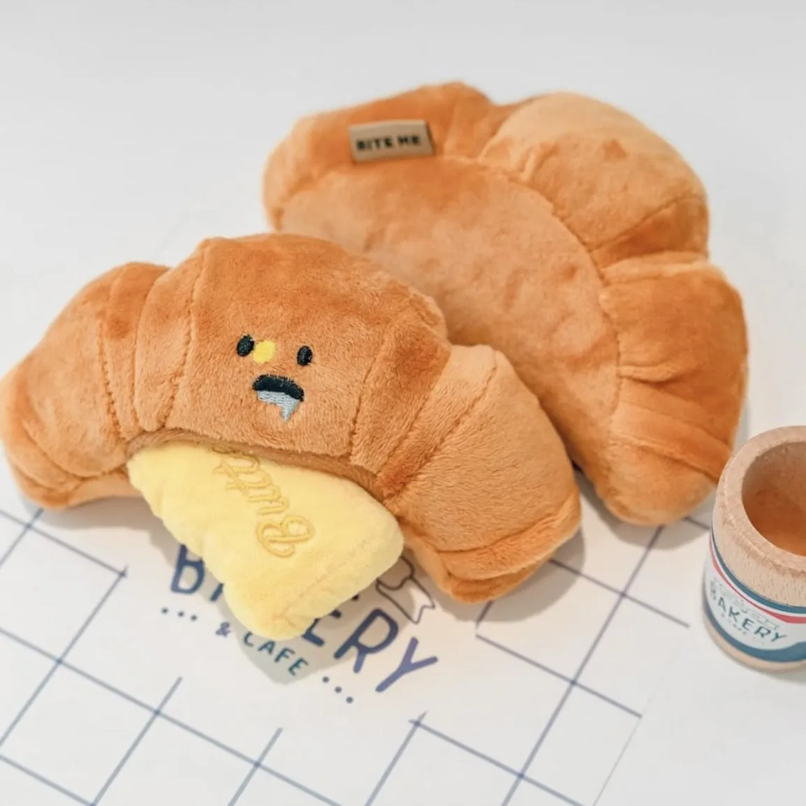 Croissant Plush Dog Toy