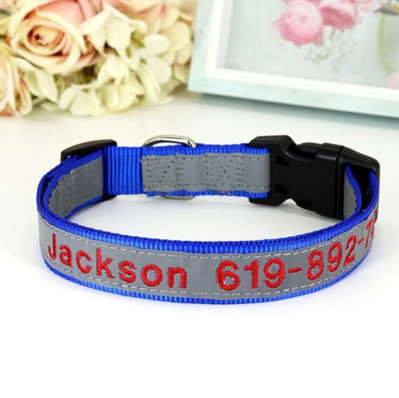 Custom Collar Embroidered Dog Collar, Personalized with Pet Name Phone Number, Pet Collar, Personalized Dog Collar, Small Medium Large Dogs