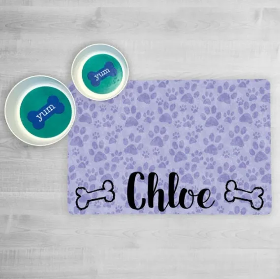 Custom Dog Mat, Personalized Dog Bowl Mat,  Pet Food Mat, Pet Feeding Placemat, Puppy Placemat, Cat Kitten Pet Bowl Mat, Pet Gift, Dog Lover