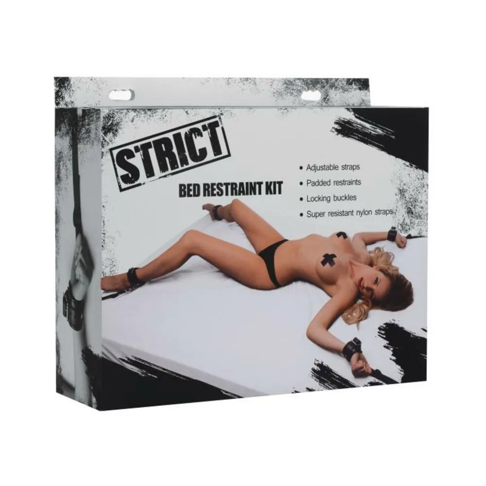 Deluxe Bed Restraint Kit Black Leather