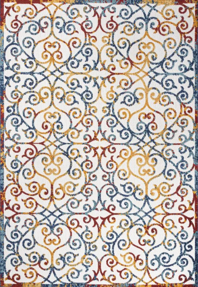 Dhairya Scroll Trellis Indoor/outdoor Area Rug