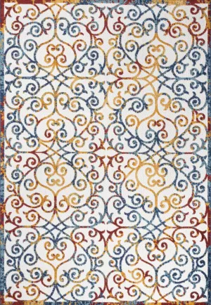 Dhairya Scroll Trellis Indoor/outdoor Area Rug