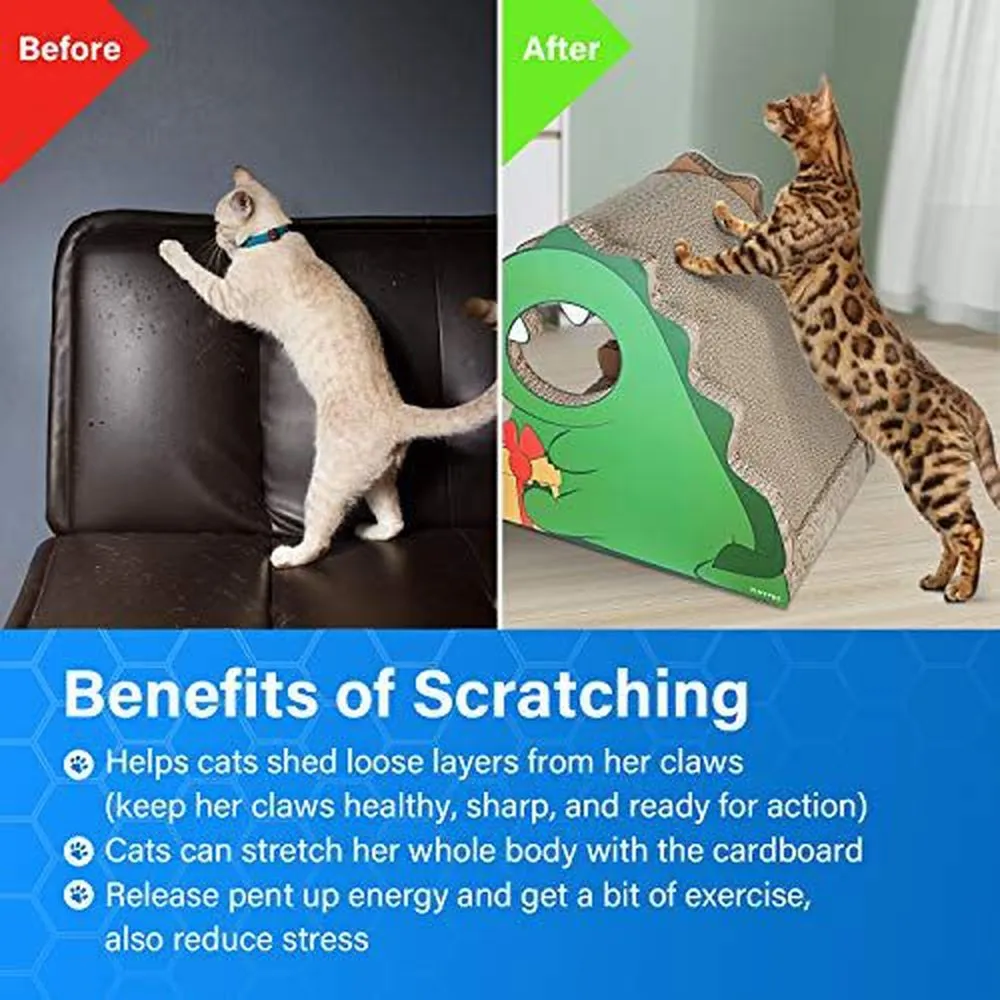 Dinosaur Shape Cat Scratching House Bed Furniture Protector