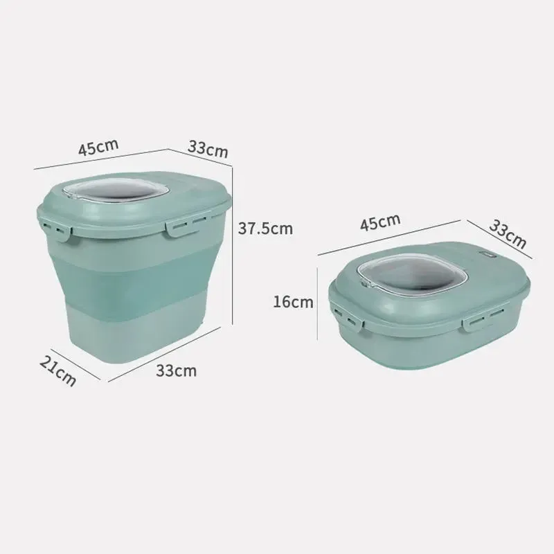 Dog & Cat Food Container - Large Capacity & Foldable