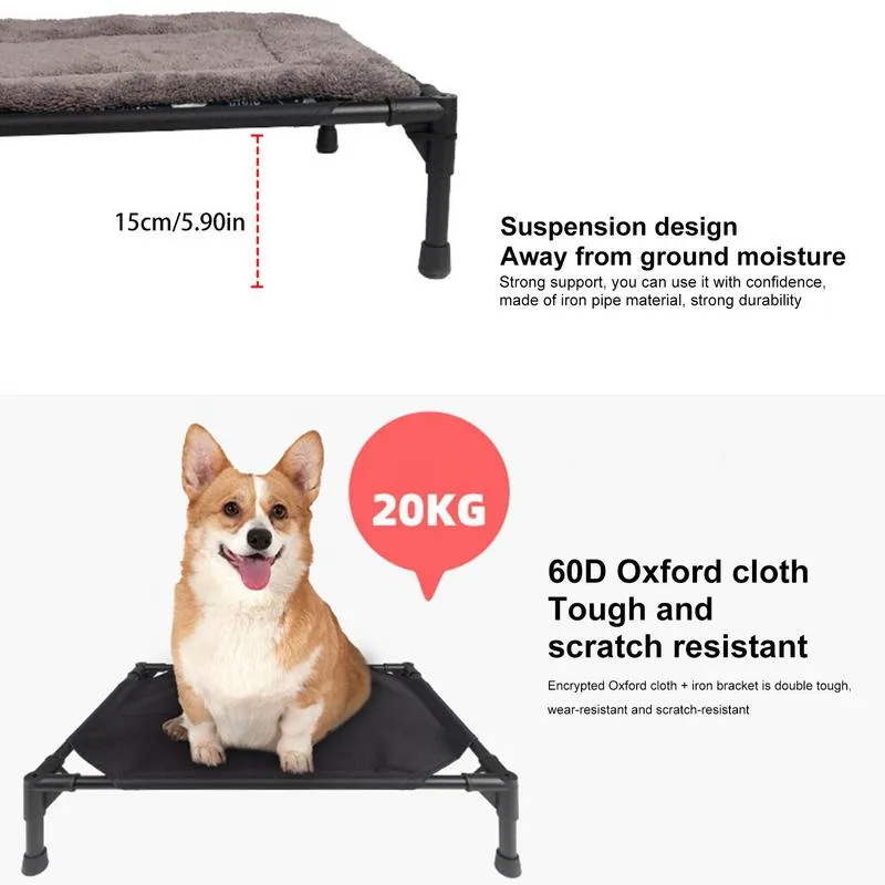 Dog Elevated Bed w/ Canopy - Style B