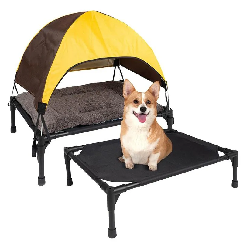 Dog Elevated Bed w/ Canopy - Style B