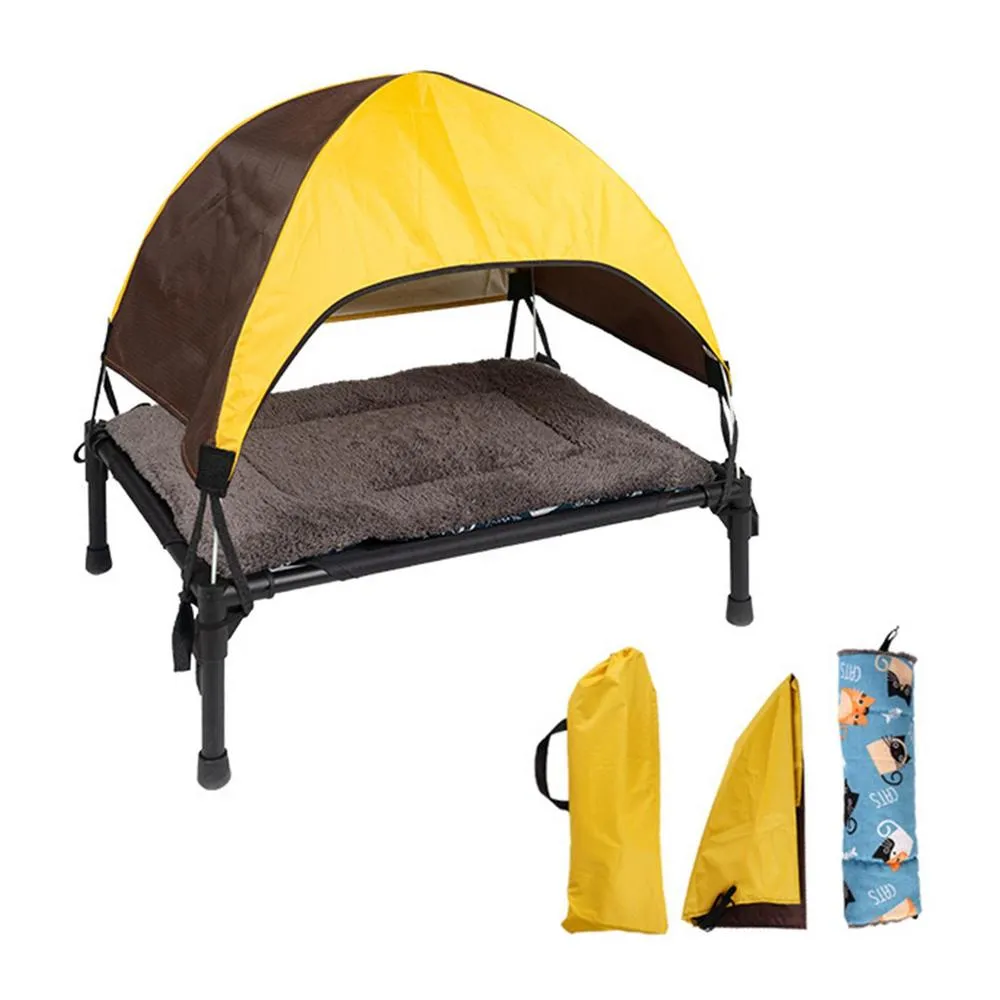 Dog Elevated Bed w/ Canopy - Style B