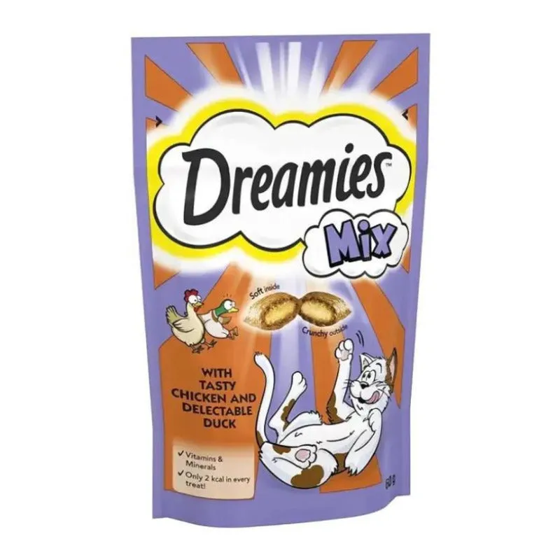 Dreamies Cat Treat Chicken Duck 60g (Pack of 8)