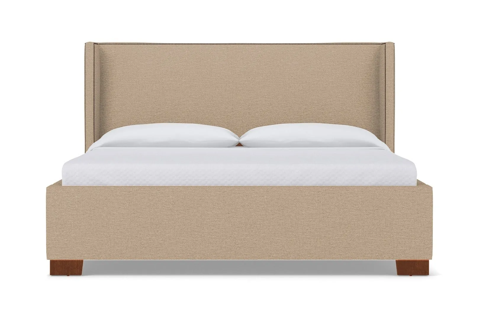 Everett Upholstered Bed :: Leg Finish: Pecan / Size: Full Size