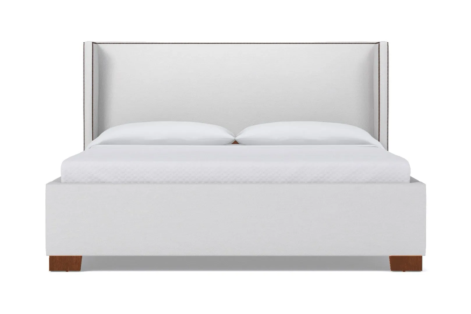 Everett Upholstered Bed :: Leg Finish: Pecan / Size: Full Size