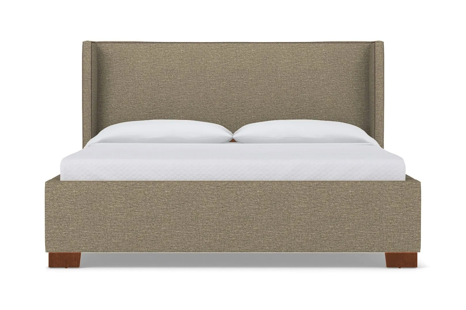 Everett Upholstered Bed :: Leg Finish: Pecan / Size: Full Size