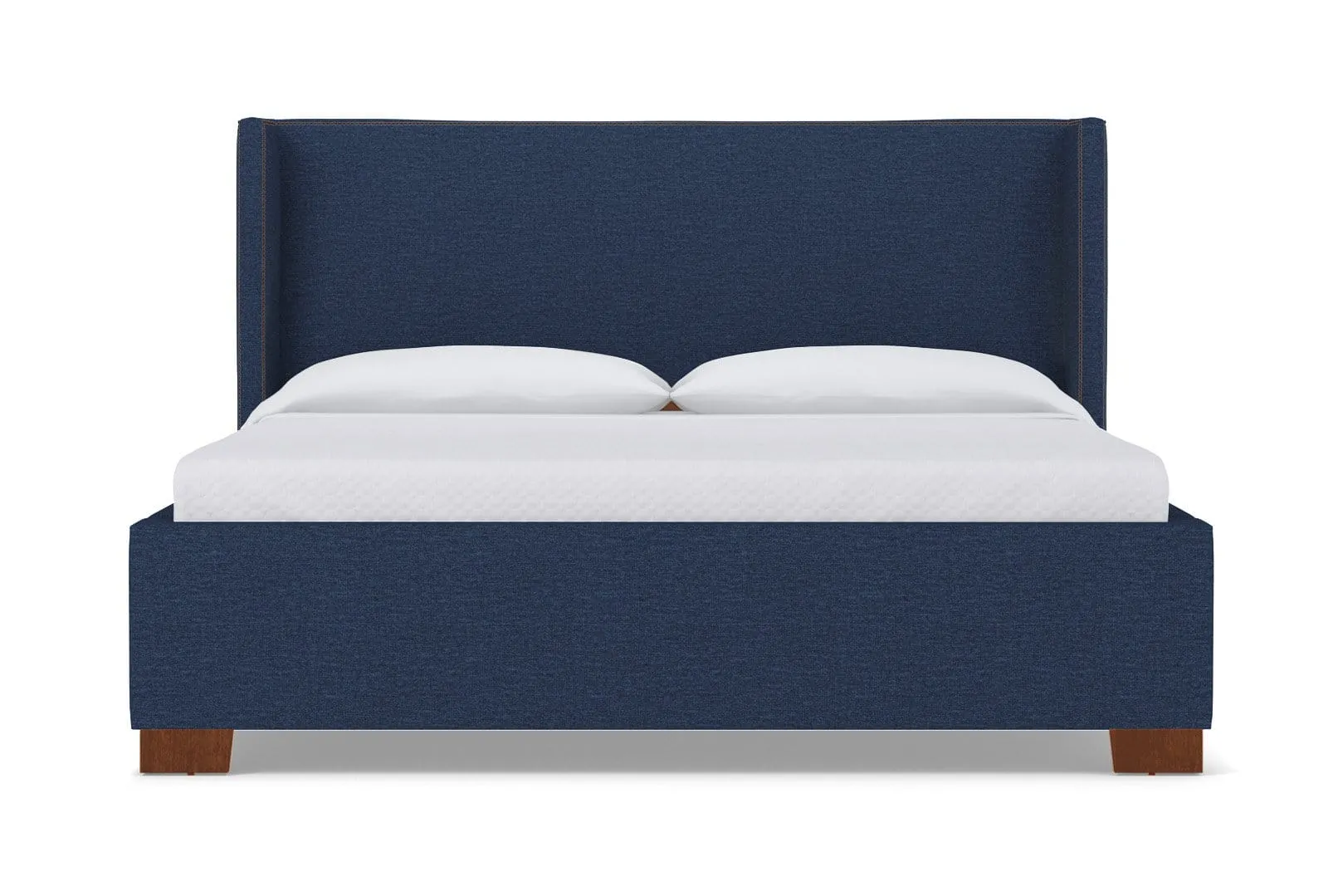 Everett Upholstered Bed :: Leg Finish: Pecan / Size: Full Size