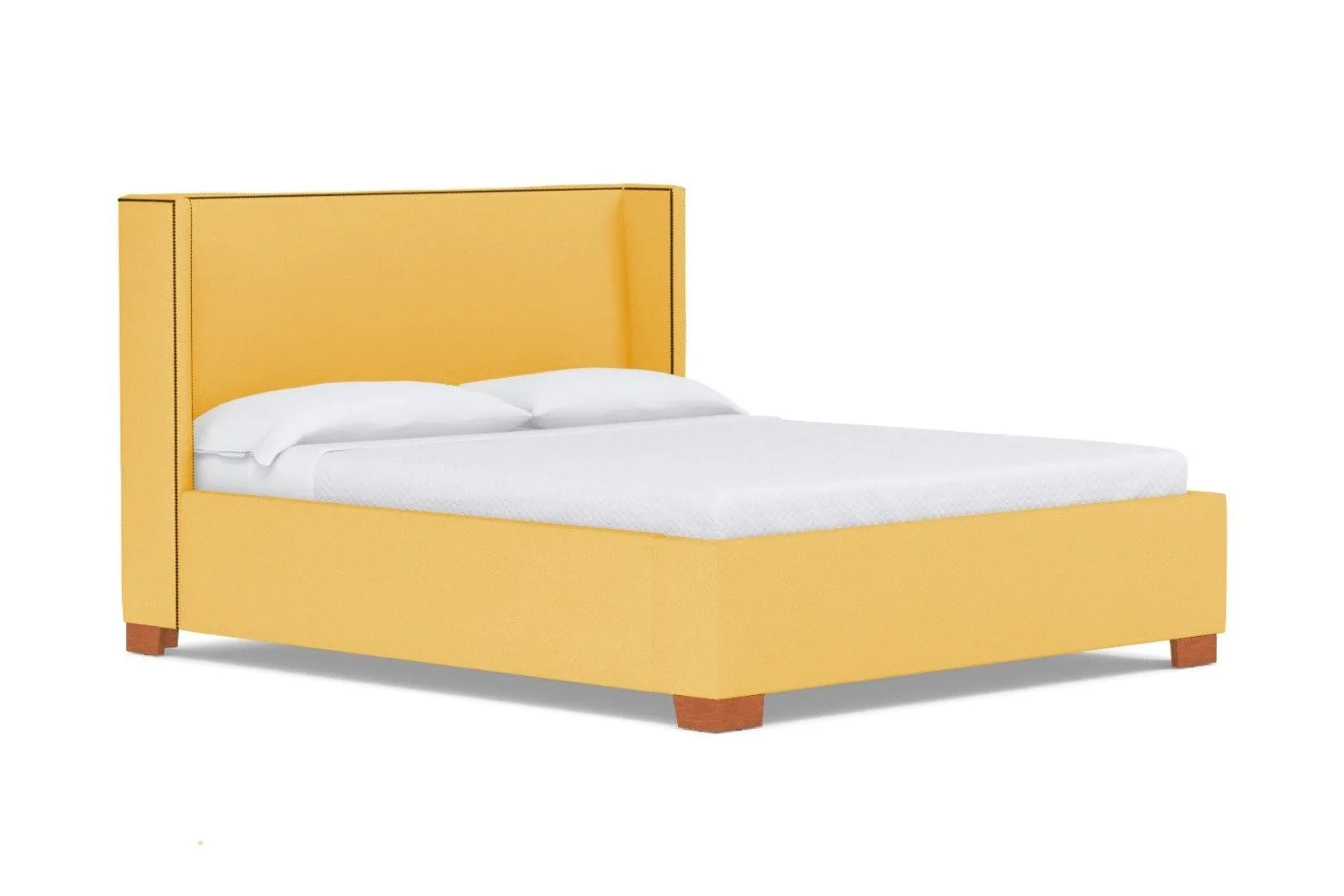 Everett Upholstered Bed :: Leg Finish: Pecan / Size: Full Size