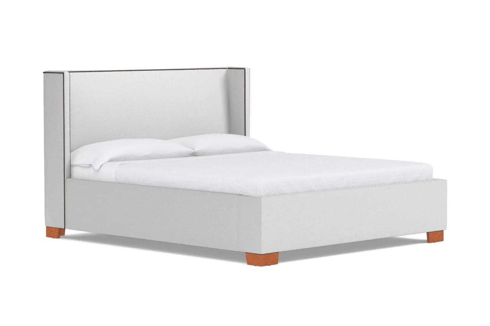 Everett Upholstered Bed :: Leg Finish: Pecan / Size: Full Size