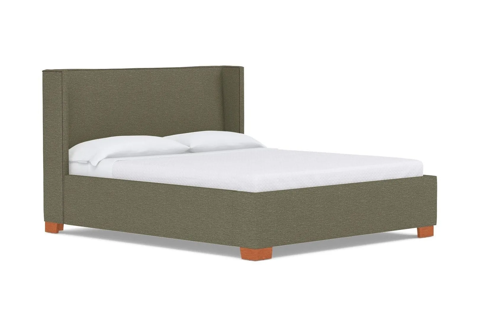 Everett Upholstered Bed :: Leg Finish: Pecan / Size: Full Size