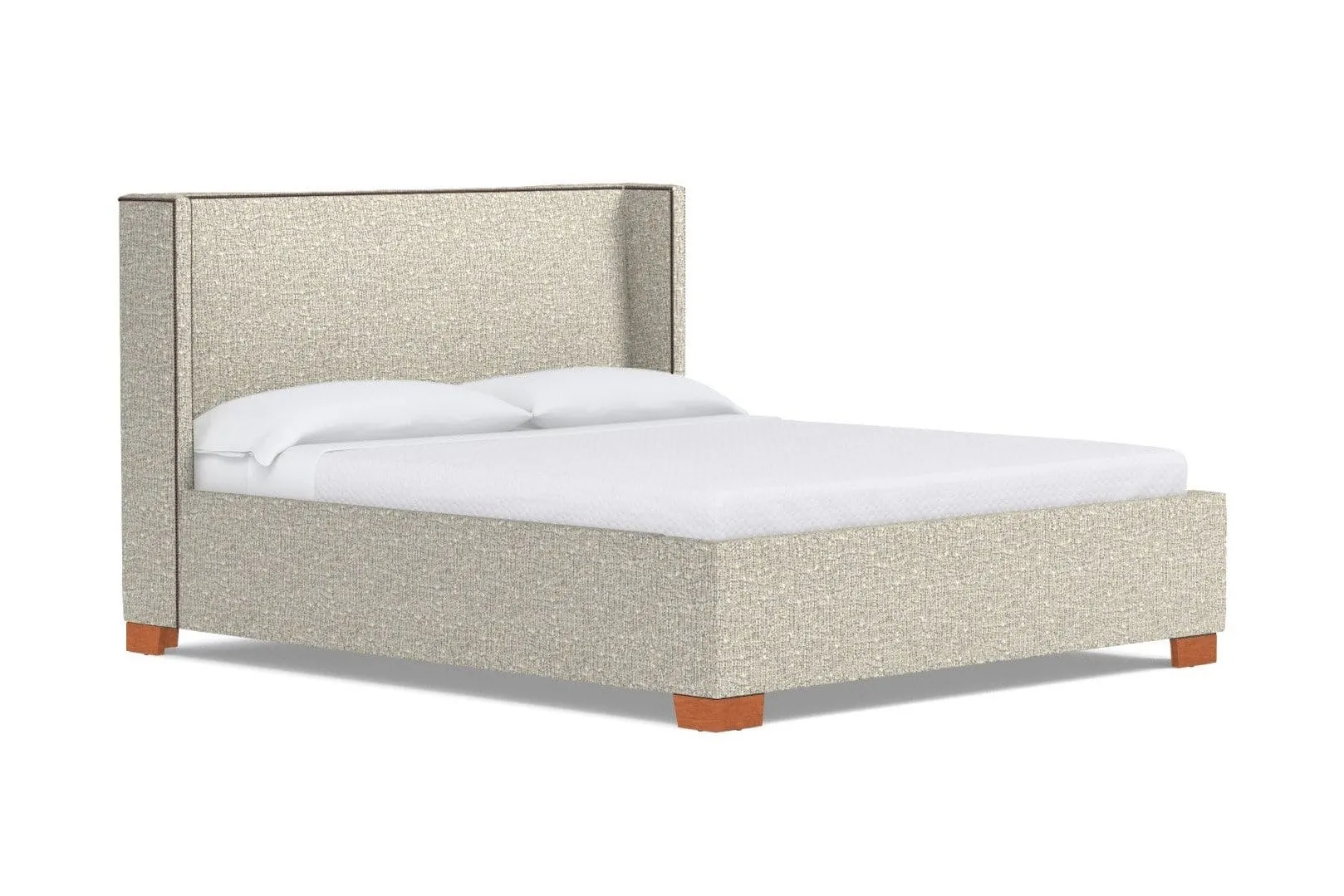 Everett Upholstered Bed :: Leg Finish: Pecan / Size: Full Size