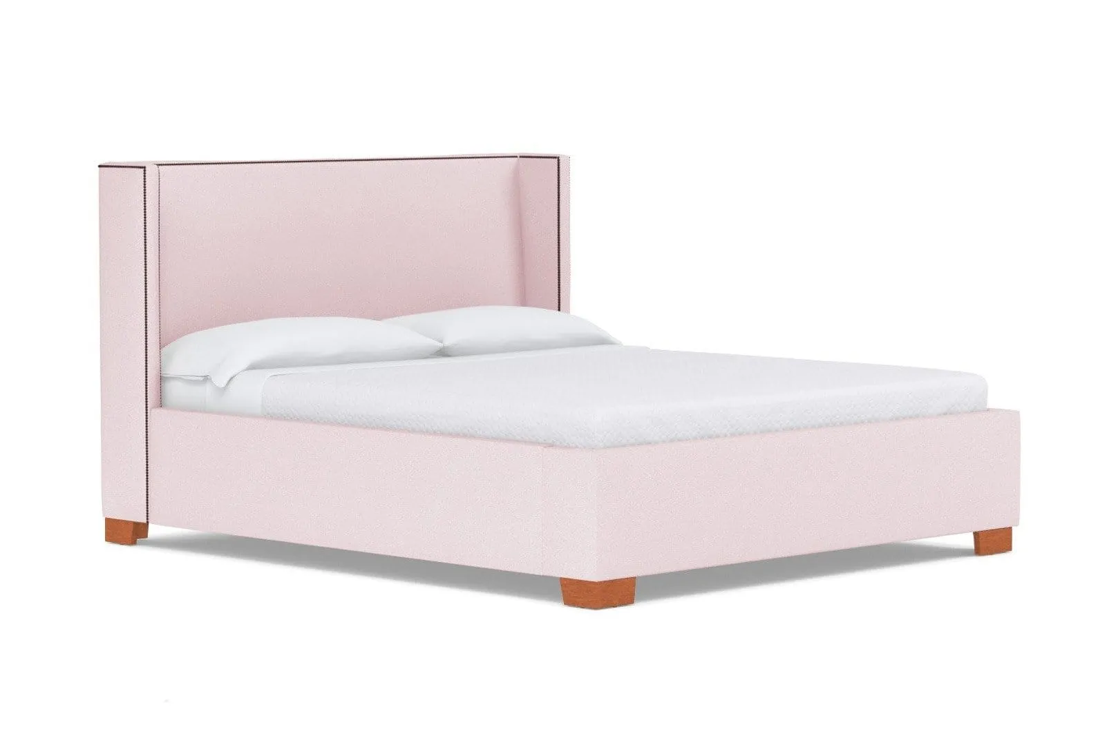 Everett Upholstered Bed :: Leg Finish: Pecan / Size: Full Size