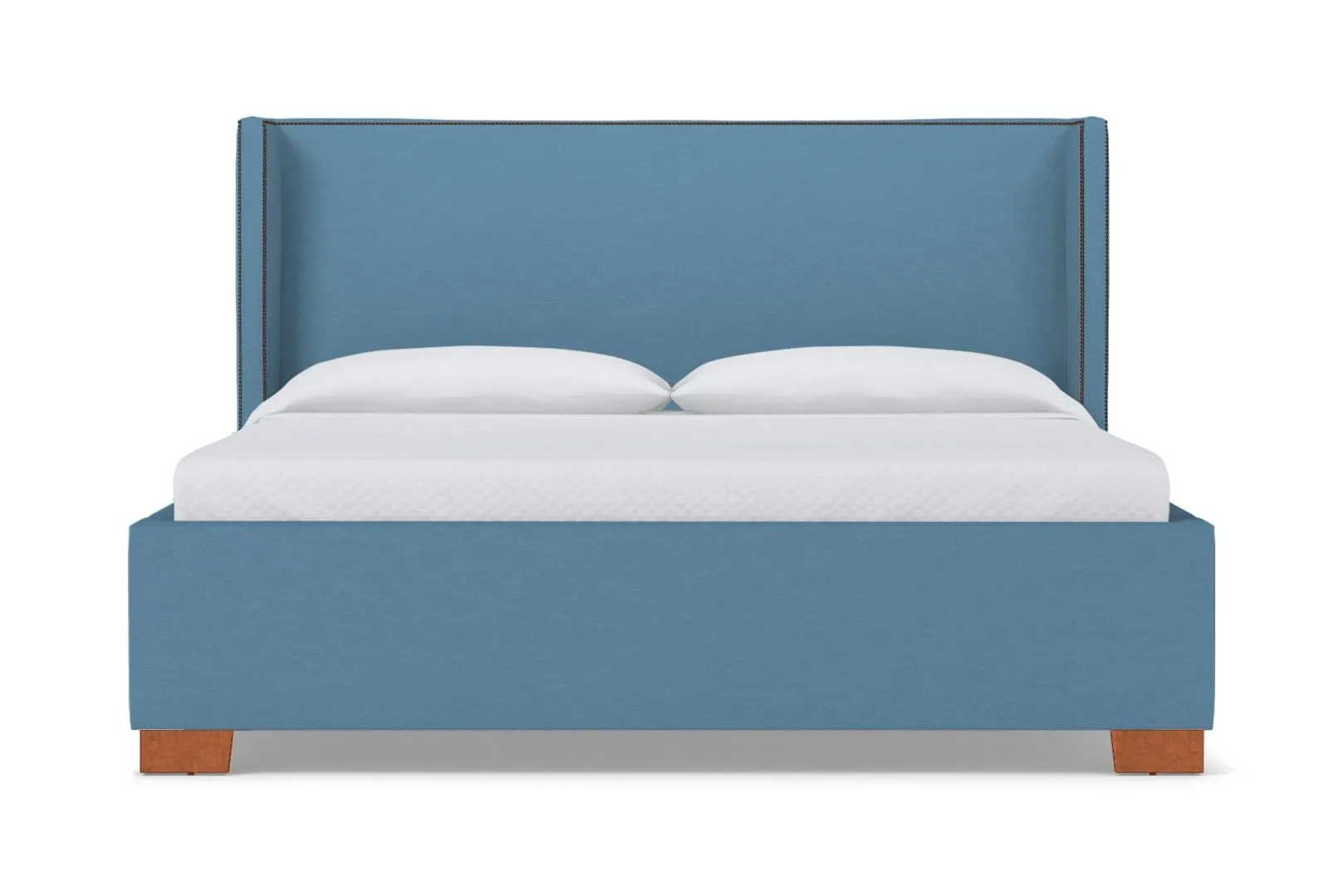 Everett Upholstered Bed :: Leg Finish: Pecan / Size: Full Size