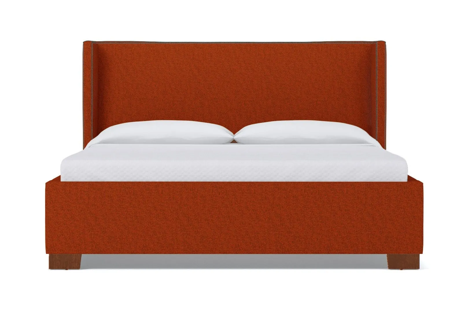 Everett Upholstered Bed :: Leg Finish: Pecan / Size: Full Size