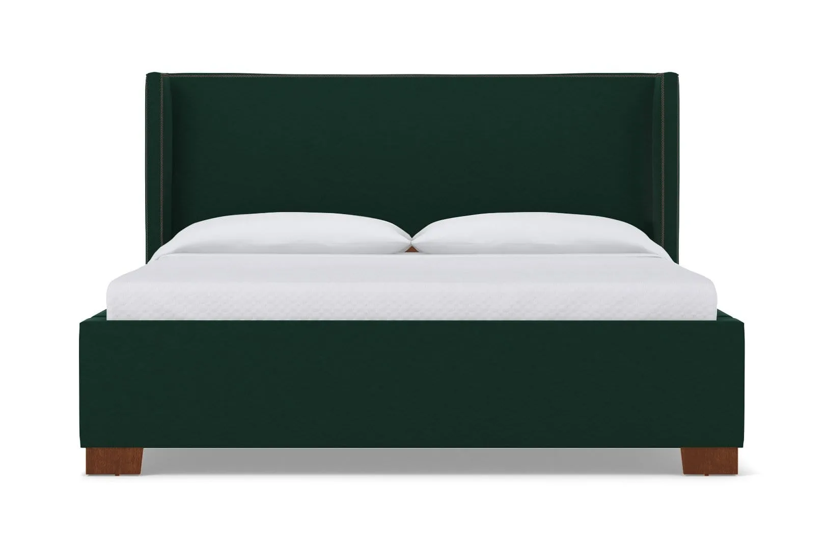 Everett Upholstered Bed :: Leg Finish: Pecan / Size: Full Size