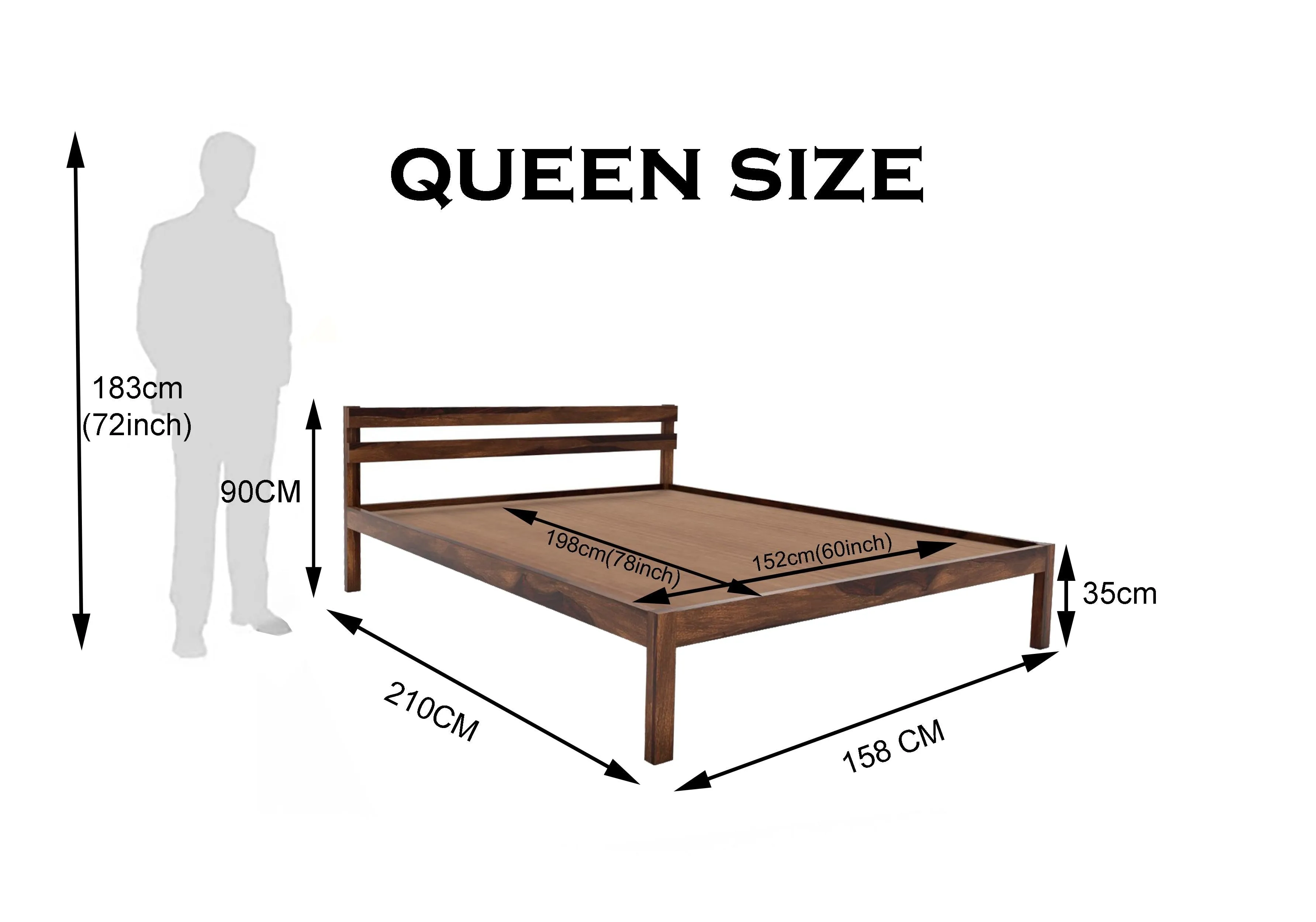 FABIA BED QUEEN Sheesham Wood (Honey Finish)